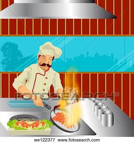 Male chef preparing food View Large Photo Image Stock Photo - Male chef preparing food. Fotosearch