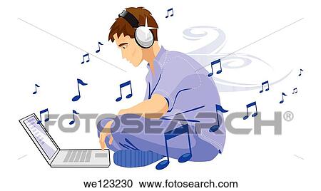 Man downloading music from internet View Large Photo Image Stock Image - Man downloading music from internet. Fotosearch
