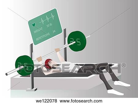 Stock Photo - Man exercising in a gym. Fotosearch