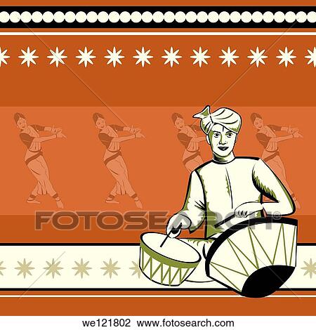 Man playing nagara with women performing Bharatnatyam behind him View Large Photo Image Stock Image - Man playing nagara with women performing Bharatnatyam behind him. Fotosearch