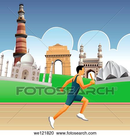 Man running on a racing track with historical buildings in the background View Large Photo Image Stock Image - Man running on a racing track with historical buildings in the background. Fotosearch