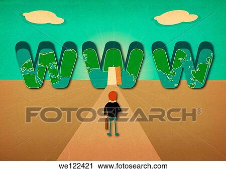 Man walking towards world wide web sign View Large Photo Image Stock Image - Man walking towards world wide web sign. Fotosearch