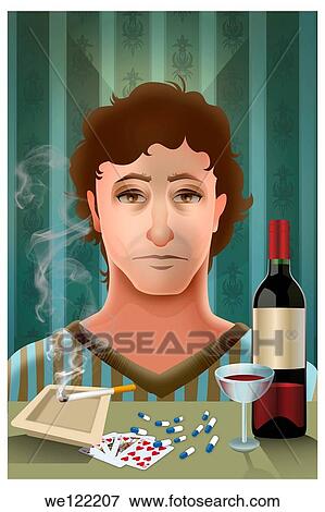 Man with multiple vices View Large Photo Image Stock Photo - Man with multiple vices. Fotosearch