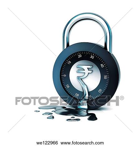 Melting of combination lock depicting huge expenses View Large Photo Image Stock Photograph - Melting of combination lock depicting huge expenses. Fotosearch