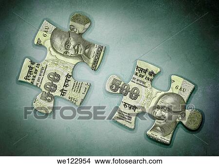 Picture - Missing pieces of jigsaw puzzle. Fotosearch