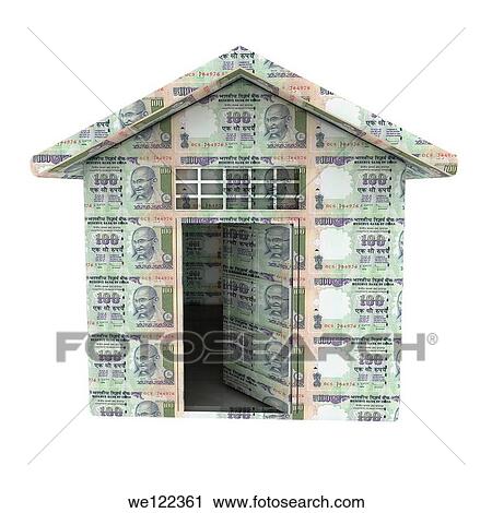 Model home covering with rupees View Large Photo Image Stock Image - Model home covering with rupees. Fotosearch