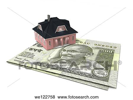 Stock Photo - Model home on Indian five hundred rupee note. Fotosearch