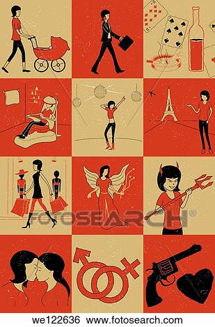 Montage illustration showing different women role and relationships View Large Photo Image Stock Photograph - Montage illustration showing different women role and relationships. Fotosearch