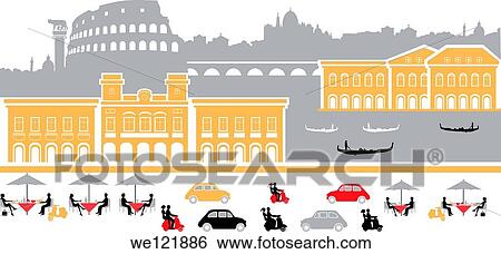 Stock Photograph - Montage landmarks in a city, Rome, Italy. Fotosearch