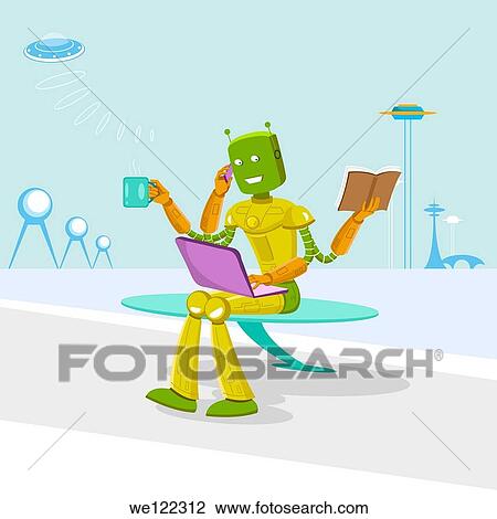 Multi-armed robot performing multiple tasks View Large Photo Image Stock Image - Multi-armed robot performing multiple tasks. Fotosearch