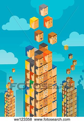 Multi-racial people forming a business building View Large Photo Image Stock Photo - Multi-racial people forming a business building. Fotosearch