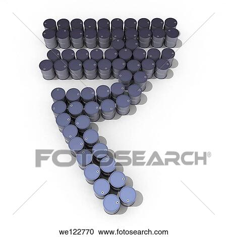 Oil drums in form of Indian rupee symbol View Large Photo Image Stock Image - Oil drums in form of Indian rupee symbol. Fotosearch