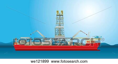 Oil well drilling ship View Large Photo Image Stock Photo - Oil well drilling ship. Fotosearch