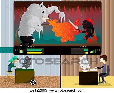 Stock Image - Online gaming. Fotosearch