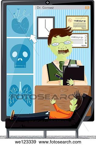Patient having a video conference with the doctor View Large Photo Image Stock Photo - Patient having a video conference with the doctor. Fotosearch
