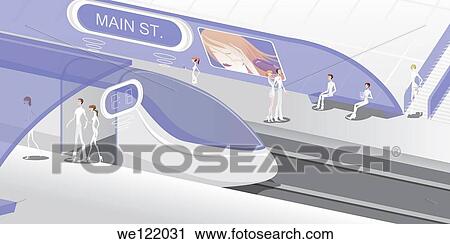 People at a metro station View Large Photo Image Stock Image - People at a metro station. Fotosearch