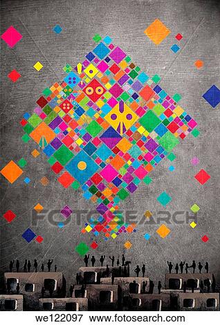 People flying kites View Large Photo Image Stock Photo - People flying kites. Fotosearch