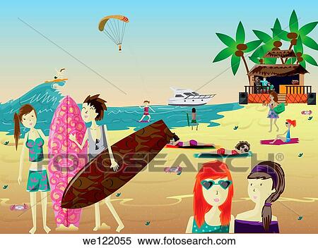 People on the beach View Large Photo Image Stock Photography - People on the beach. Fotosearch