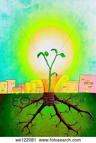 Plant growing inside of a light bulb View Large Photo Image Stock Image - Plant growing inside of a light bulb. Fotosearch