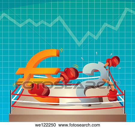 Stock Image - Price war between Euro and Dollar. Fotosearch