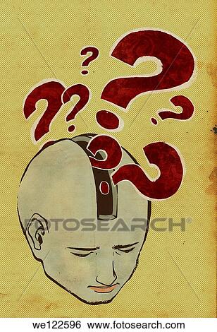 Question marks emerging from a person´s head View Large Photo Image Stock Photograph - Question marks emerging from a person´s head. Fotosearch