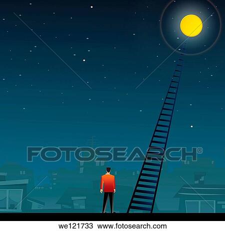 Rear view of a businessman standing near a ladder View Large Photo Image Stock Image - Rear view of a businessman standing near a ladder. Fotosearch