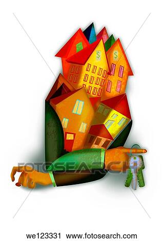 Representation of real estate broker with keys over white background View Large Photo Image Stock Image - Representation of real estate broker with keys over white background. Fotosearch