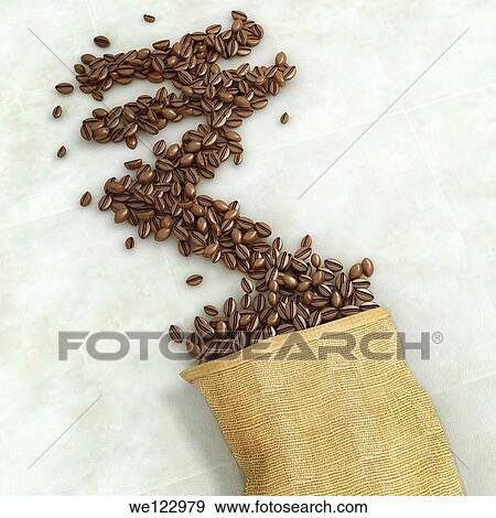 Roasted coffee beans forming Rupee sign View Large Photo Image Stock Photo - Roasted coffee beans forming Rupee sign. Fotosearch