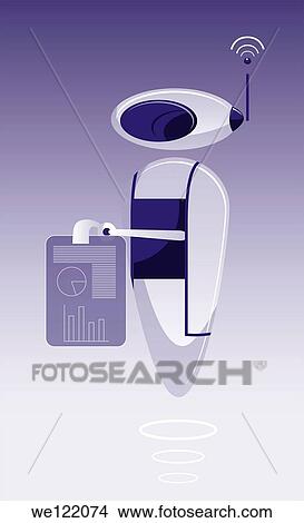 Robot holding a report View Large Photo Image Picture - Robot holding a report. Fotosearch