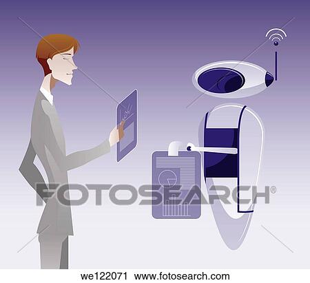 Robot taking orders View Large Photo Image Stock Image - Robot taking orders. Fotosearch