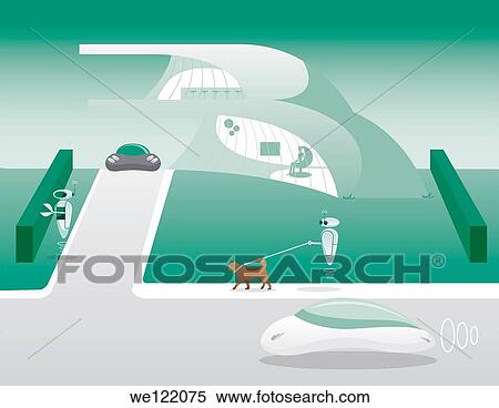 Robots doing domestic works View Large Photo Image Stock Photography - Robots doing domestic works. Fotosearch
