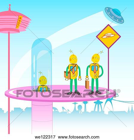 Robots waiting for cabs View Large Photo Image Stock Photo - Robots waiting for cabs. Fotosearch