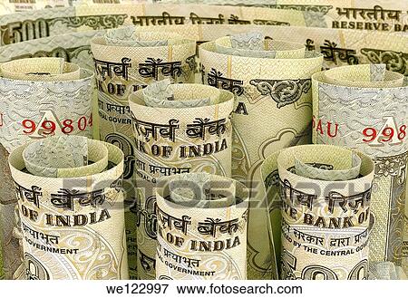 Roll of Indian Rupees note View Large Photo Image Stock Photo - Roll of Indian Rupees note. Fotosearch