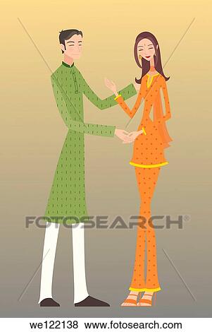 Stock Photo - Romantic Indian couple. Fotosearch