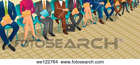 Row of enlisting people waiting for the job View Large Photo Image Picture - Row of enlisting people waiting for the job. Fotosearch