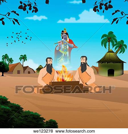 Sadhus performing Yajna of Lord Krishna View Large Photo Image Stock Photo - Sadhus performing Yajna of Lord Krishna. Fotosearch