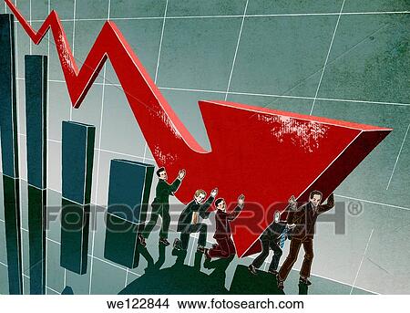 Sales team pushing arrow in upward direction View Large Photo Image Picture - Sales team pushing arrow in upward direction. Fotosearch