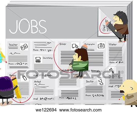 Searching jobs in classified ad View Large Photo Image Picture - Searching jobs in classified ad. Fotosearch