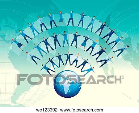 Team of business people forming WIFI symbol wave View Large Photo Image Stock Image - Team of business people forming WIFI symbol wave. Fotosearch