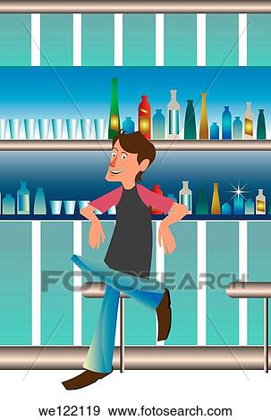Teenage boy at a bar counter View Large Photo Image Stock Photo - Teenage boy at a bar counter. Fotosearch