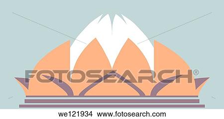 Temple in the shape of lotus flower, Lotus Temple, New Delhi, India View Large Photo Image Picture - Temple in the shape of lotus flower, Lotus Temple, New Delhi, India. Fotosearch