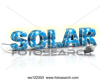 Text ´SOLAR´ connecting with a plug View Large Photo Image Stock Image - Text ´SOLAR´ connecting with a plug. Fotosearch