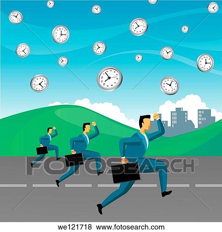 Three businessmen running on the road View Large Photo Image Stock Photo - Three businessmen running on the road. Fotosearch