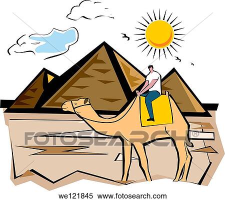 Tourist riding on a camel near pyramid, Giza Pyramids, Cairo, Egypt View Large Photo Image Stock Photography - Tourist riding on a camel near pyramid, Giza Pyramids, Cairo, Egypt. Fotosearch