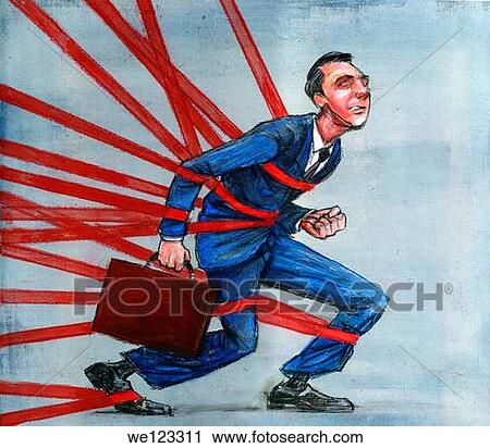 Trapped businessman struggling through red tape View Large Photo Image Stock Image - Trapped businessman struggling through red tape. Fotosearch