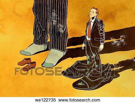 Two businessmen with odd-sized shoes View Large Photo Image Stock Photography - Two businessmen with odd-sized shoes. Fotosearch