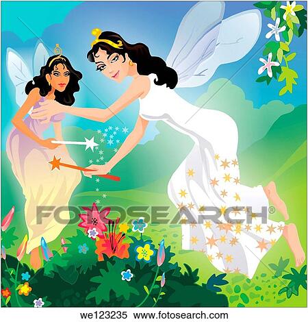 Two fairies holding magic wands View Large Photo Image Stock Photography - Two fairies holding magic wands. Fotosearch