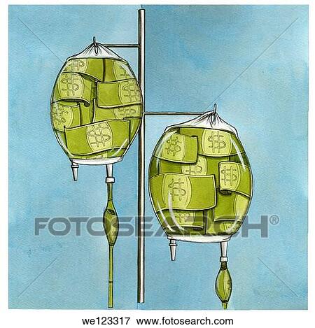 US dollar notes in intravenous saline drip on IV pole View Large Photo Image Stock Photo - US dollar notes in intravenous saline drip on IV pole. Fotosearch