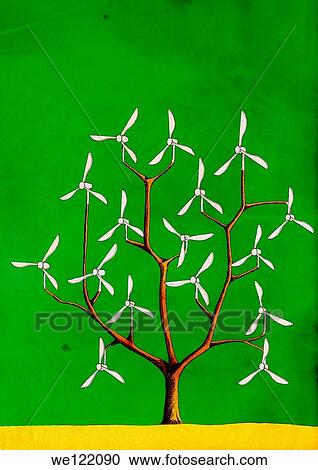 Wind turbine blades on a tree View Large Photo Image Stock Image - Wind turbine blades on a tree. Fotosearch