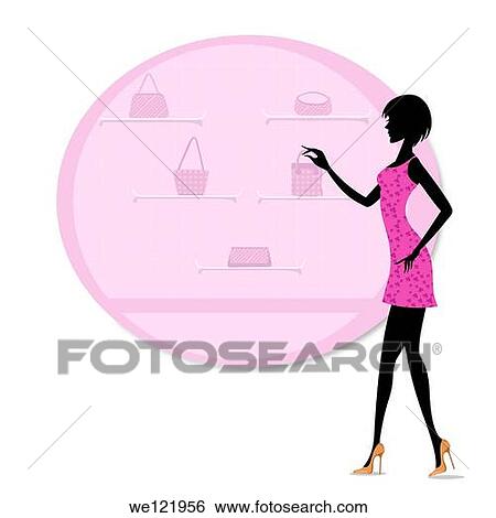 Woman choosing purse from a store View Large Photo Image Stock Photograph - Woman choosing purse from a store. Fotosearch